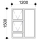 1500mm x 1200mm Top hung