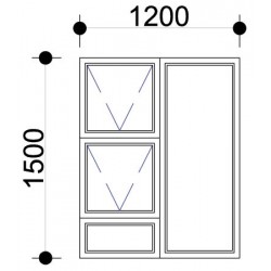 1500mm x 1200mm Top hung