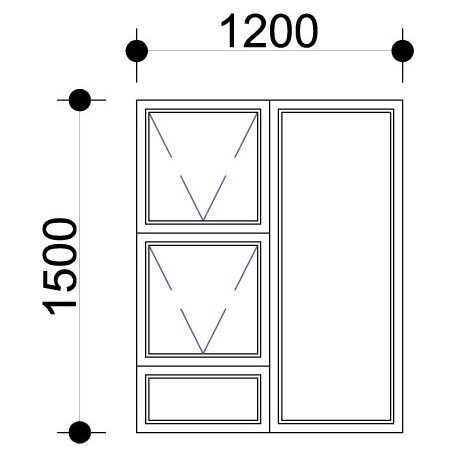 1500mm x 1200mm Top hung