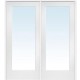 Classic Clear Glass 1-Lite Composite Double Prehung Interior French Door