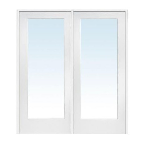 Classic Clear Glass 1-Lite Composite Double Prehung Interior French Door