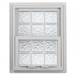 28.125 in. x 28.75 in. Acrylic Block Single Hung Vinyl Window - White