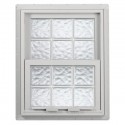 28.125 in. x 28.75 in. Acrylic Block Single Hung Vinyl Window - White
