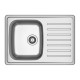 FYNDIG 1 bowl inset sink with drainer, stainless steel